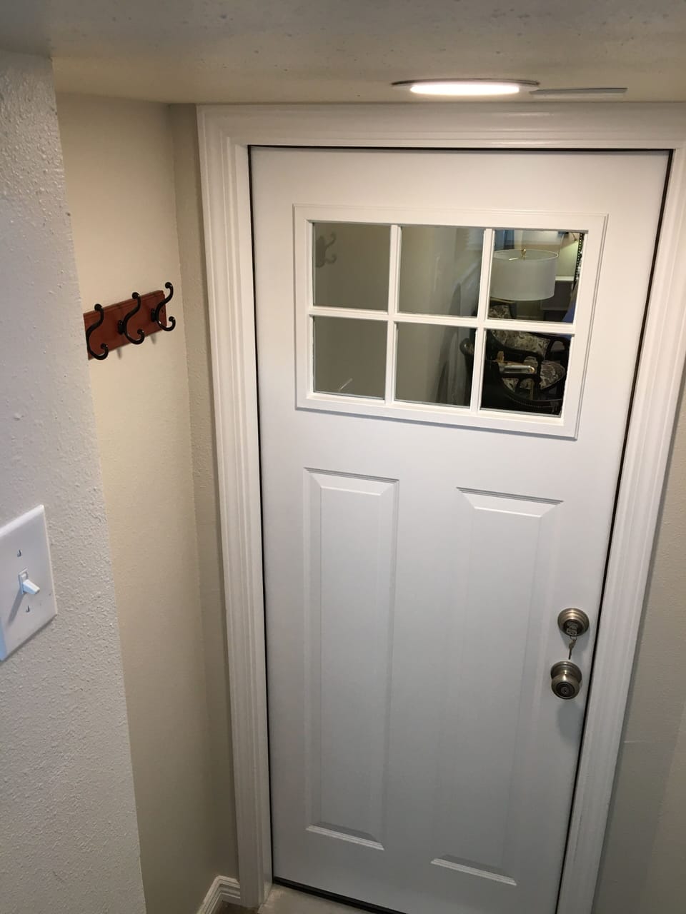 Entrance to bright garden apartment studio