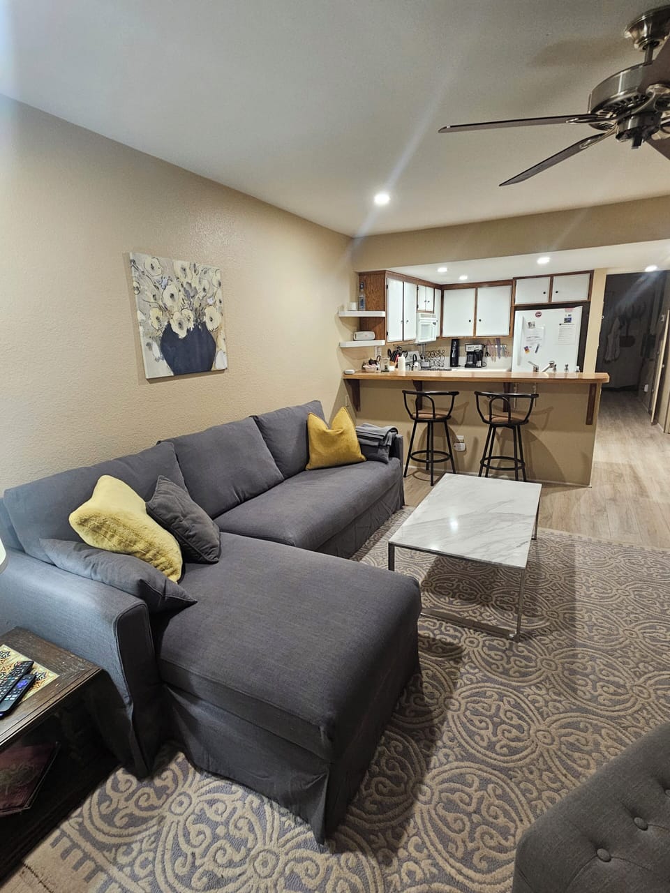 open plan back living room/kitchen
