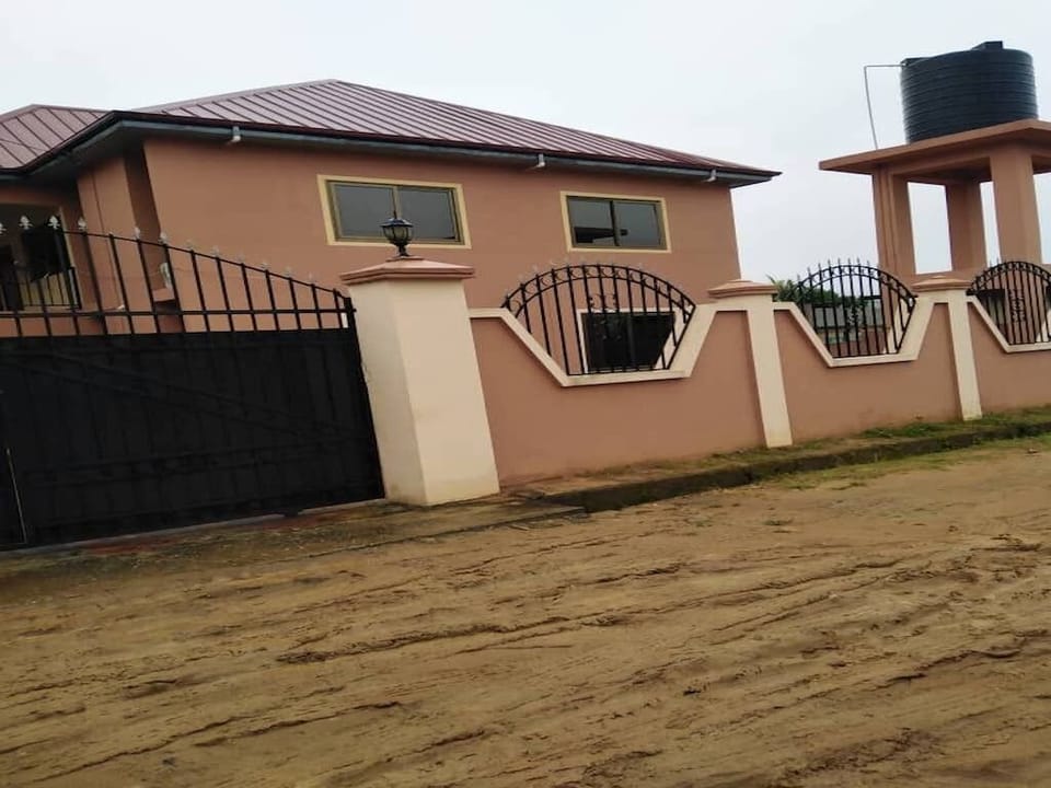 Front of building and gate