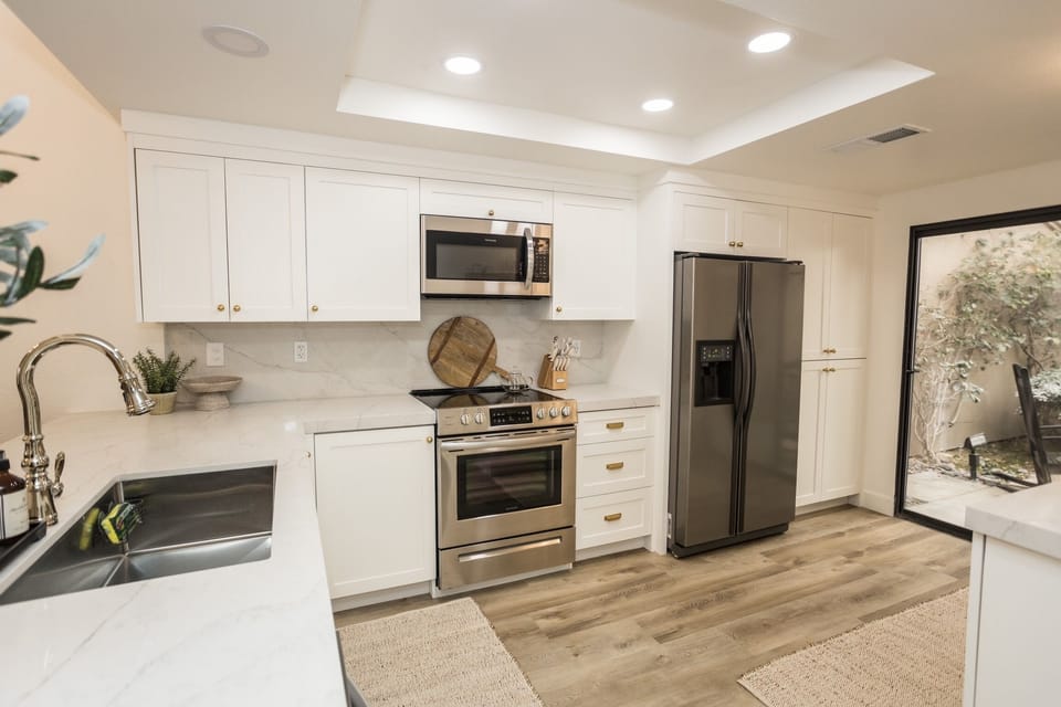 Newly renovated kitchen with top of the line appliances and finishes