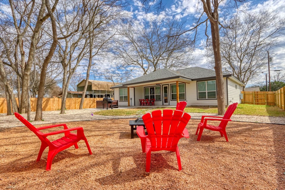 Looking back at the house from the fire pit.