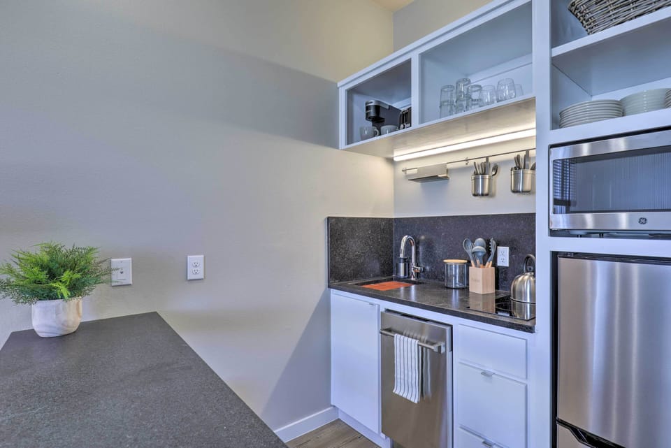 Kitchenette | 2-Burner Electric Stove | Mini Fridge