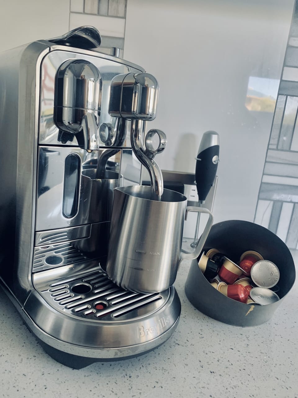 Artisan quality Nespresso coffee during your stay with this Breville machine 