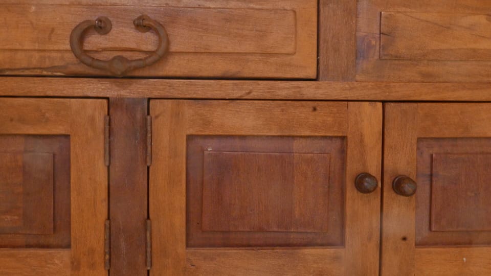 Authentic Mexican Mesquite double vanity.