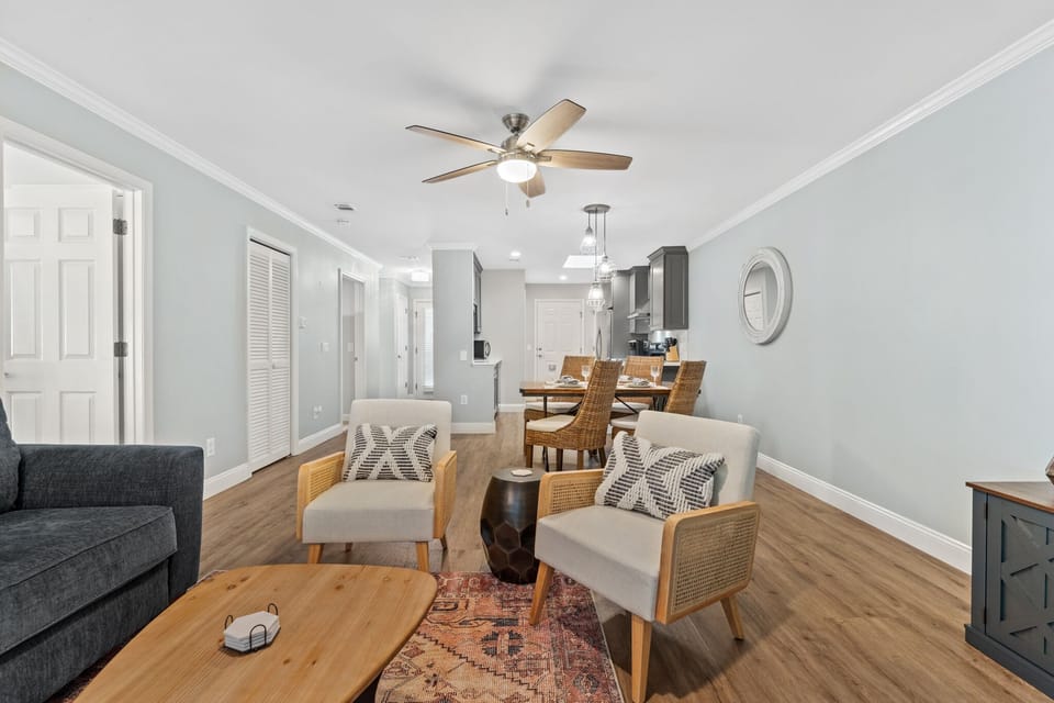 The main living area is open concept to keep your conversations going