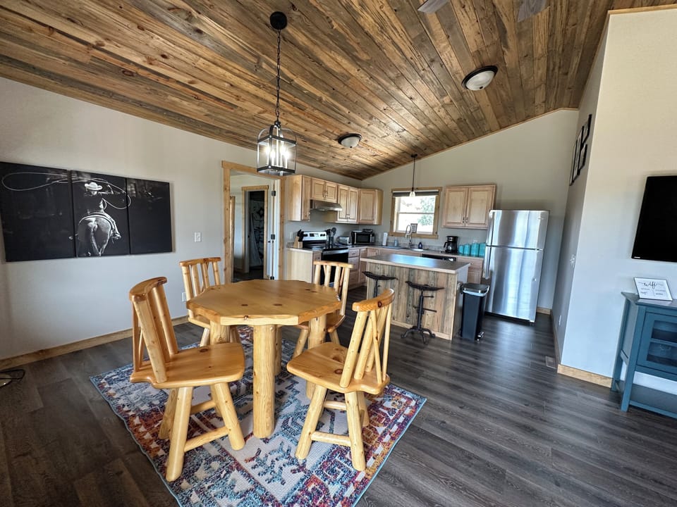 dining area and kitchen