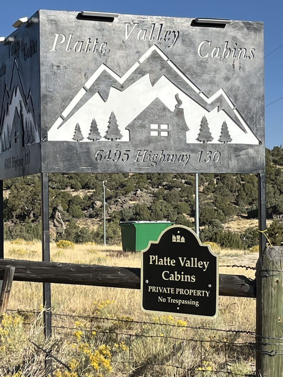 Sign at the entrance to the property