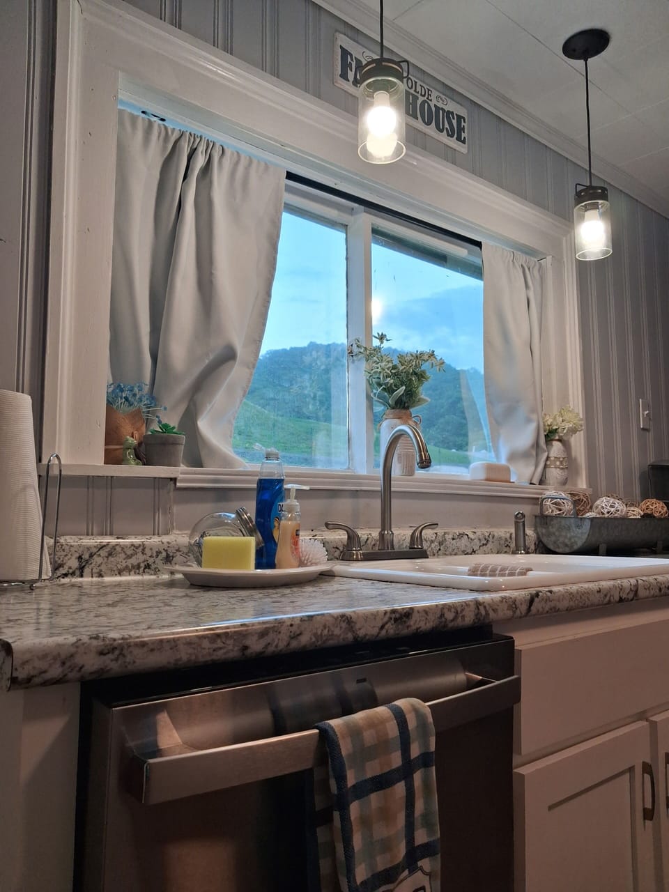 Mountain view from kitchen. 