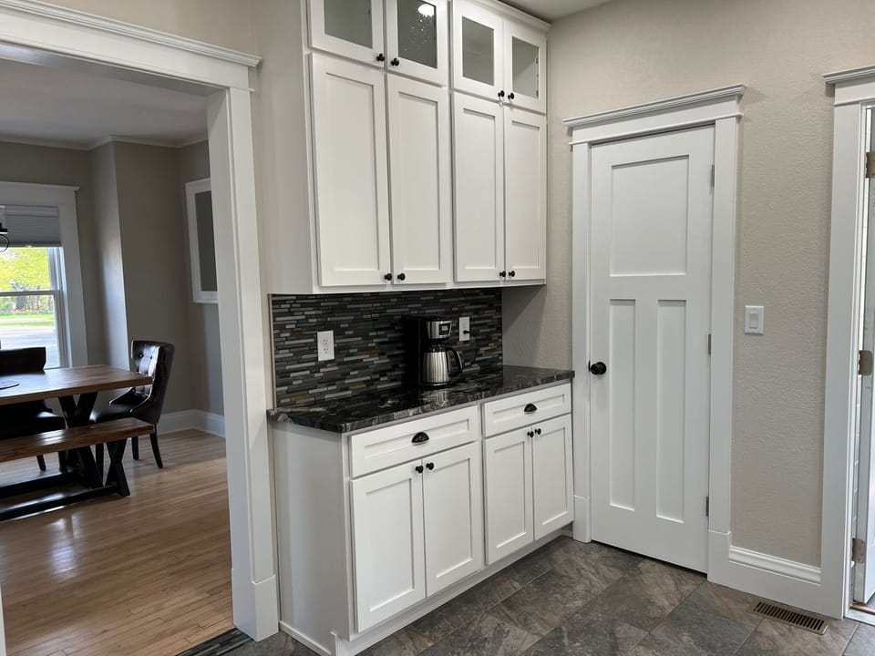 Another view of the kitchen. Door to pantry.

