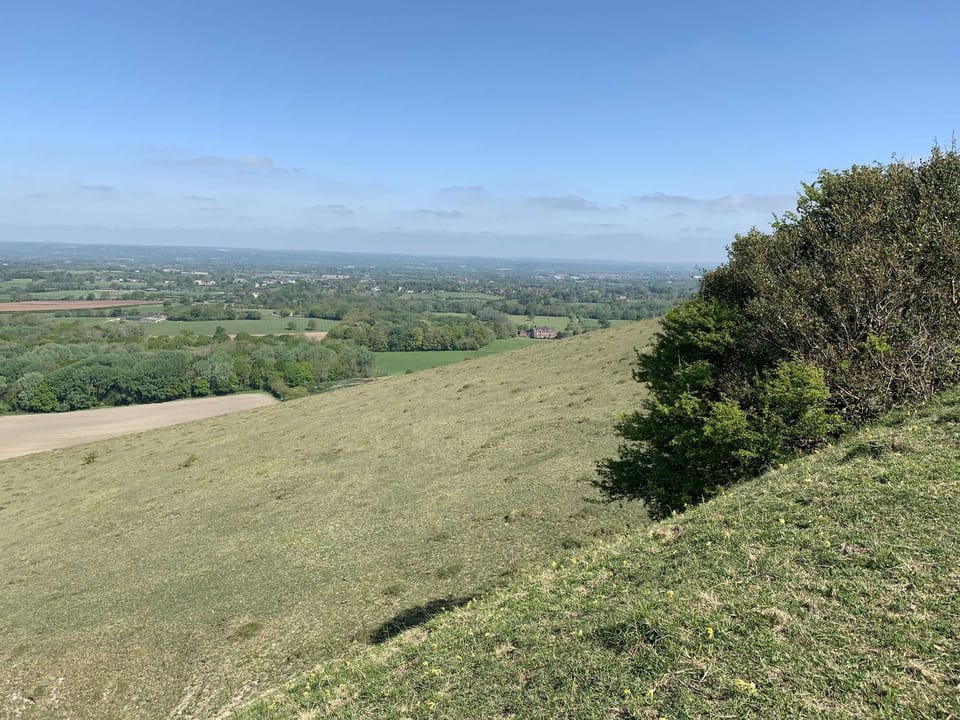 Walk up the hill from the cottage