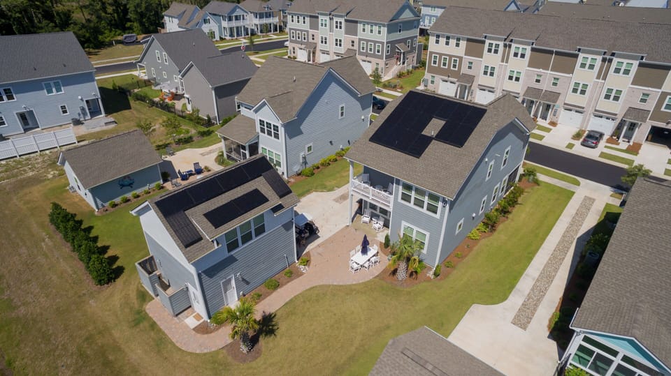 Home is powered by a 10 kW solar array with 2 Tesla power wall back up batteries