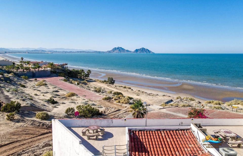 See the beach from above at Casa Julieta in San Felipe BC MX — ocean and shoreline right from your property.