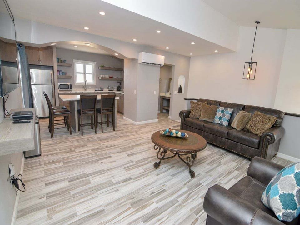 La Hacienda vacation rental condo 19 - living room kitchen area view