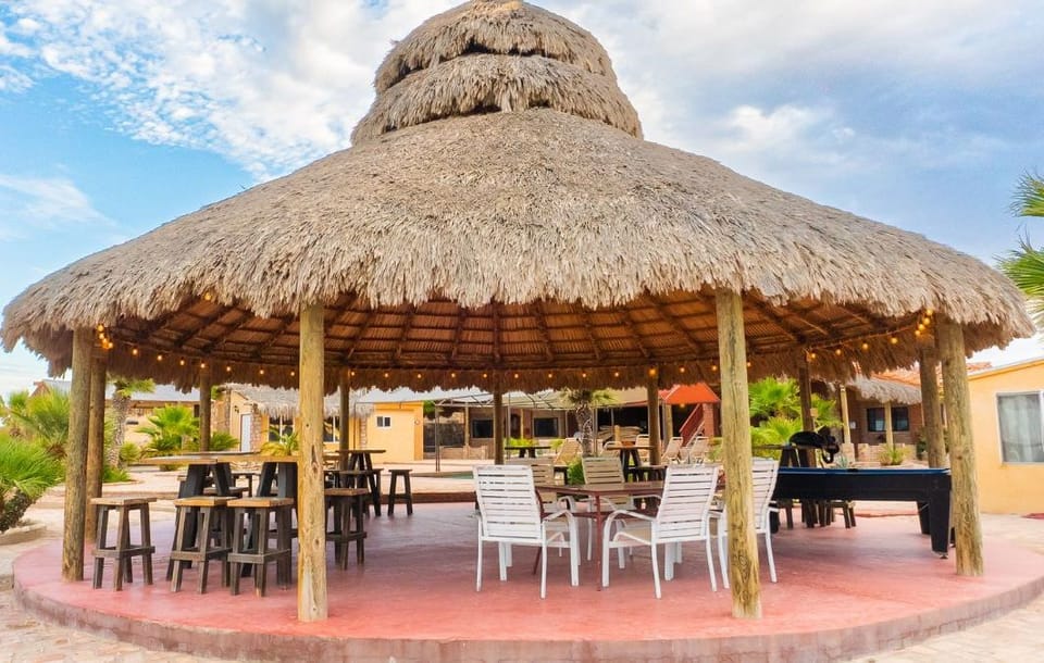This Rancho Percebu vacation rental in San Felipe includes a beachside palapa — your go-to spot for escaping the sun while staying just steps from the water.