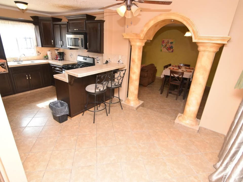 See the home from the stairway at Casa Portobello in San Felipe Baja California Mexico — showing upper level access.