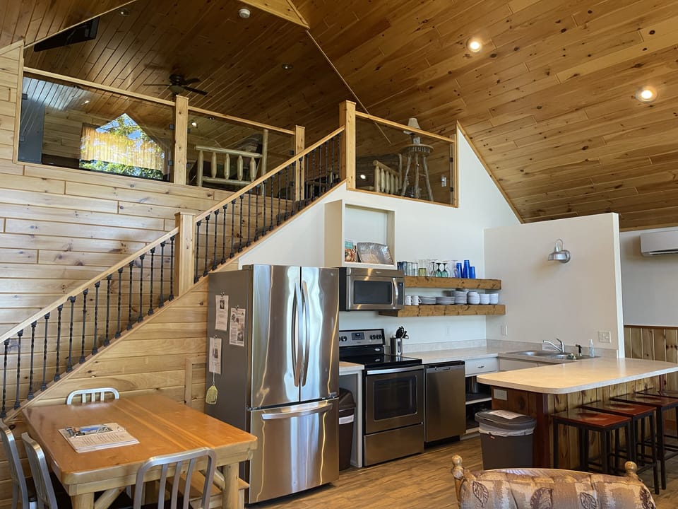 Fully stocked kitchen and dishwasher.