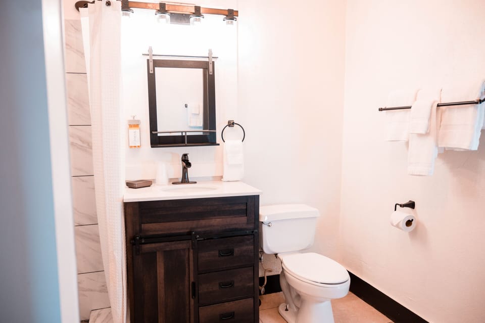 Bathroom with modern amenities