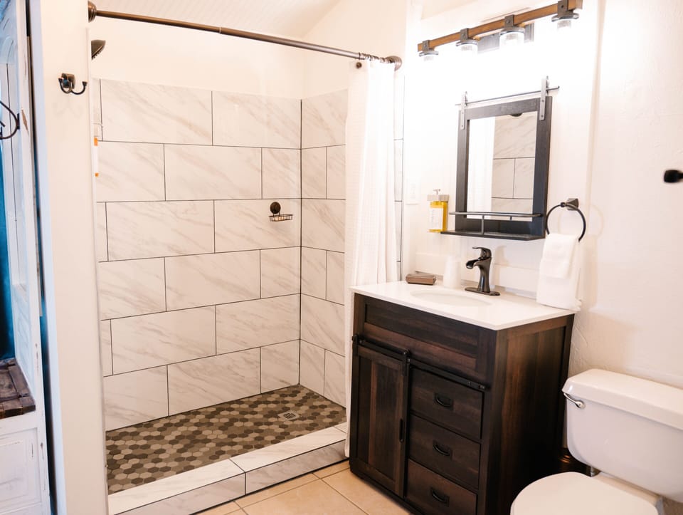 Bathroom with modern amenities