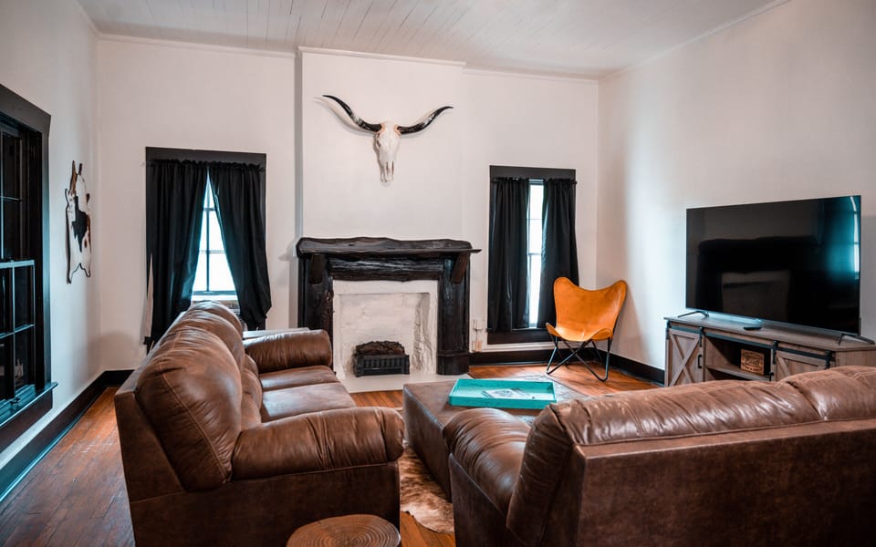 Living Room with full size sofa sleeper