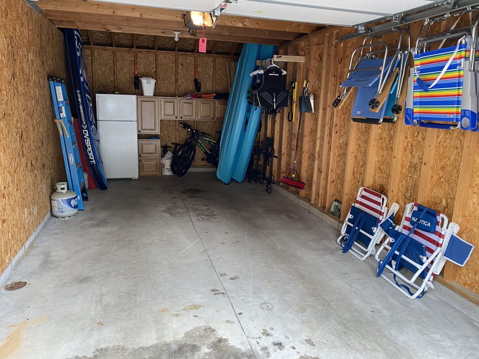 Garage #11 - Beach chairs and umbrella.  Kayaks and paddle board.