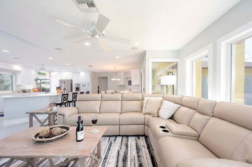 Theater Style Couch with Reclining Chairs
