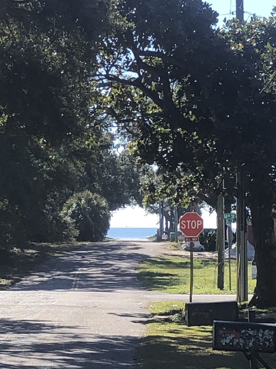 View from driveway, short walk to beach