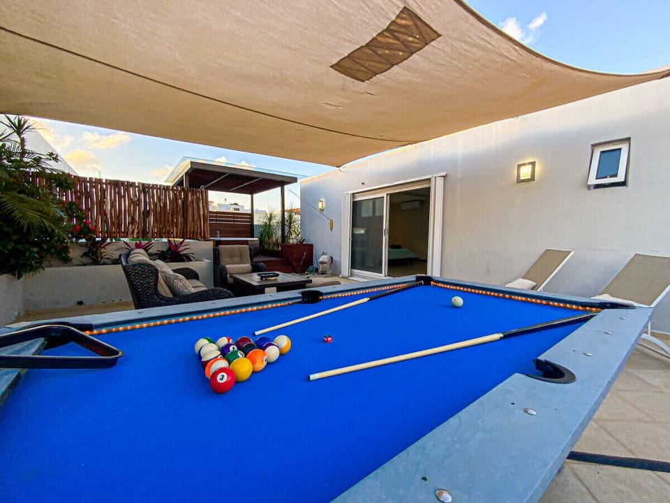Private pool table on upper terrace