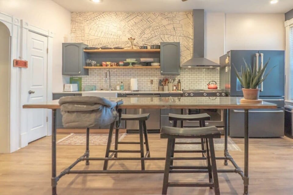 Dining table with connected high chair for the little ones