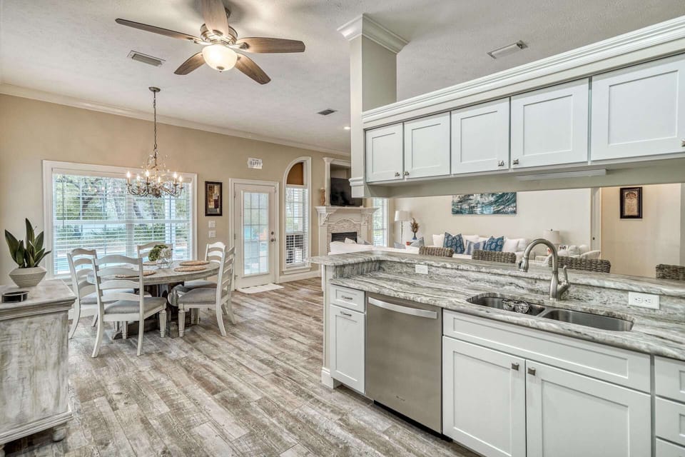 Stainless steel appliances in the kitchen