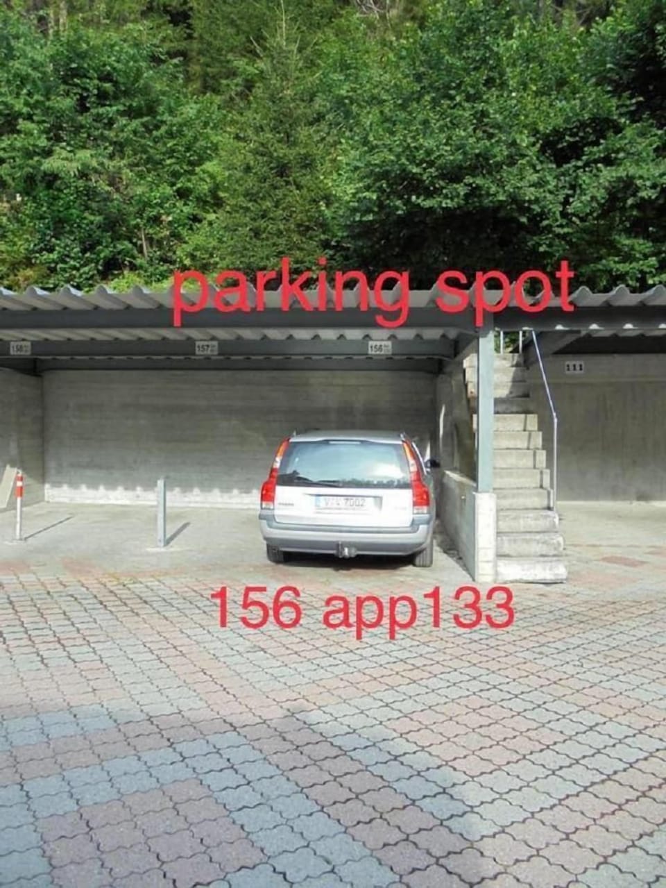 Parking Spot Nr. 156 left side of stairs
