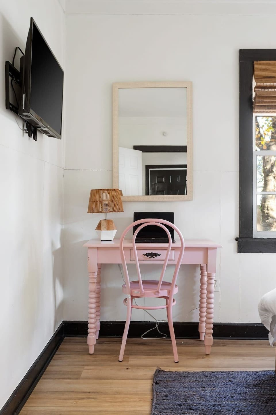 Workstation in king room perfect for the digital nomad.