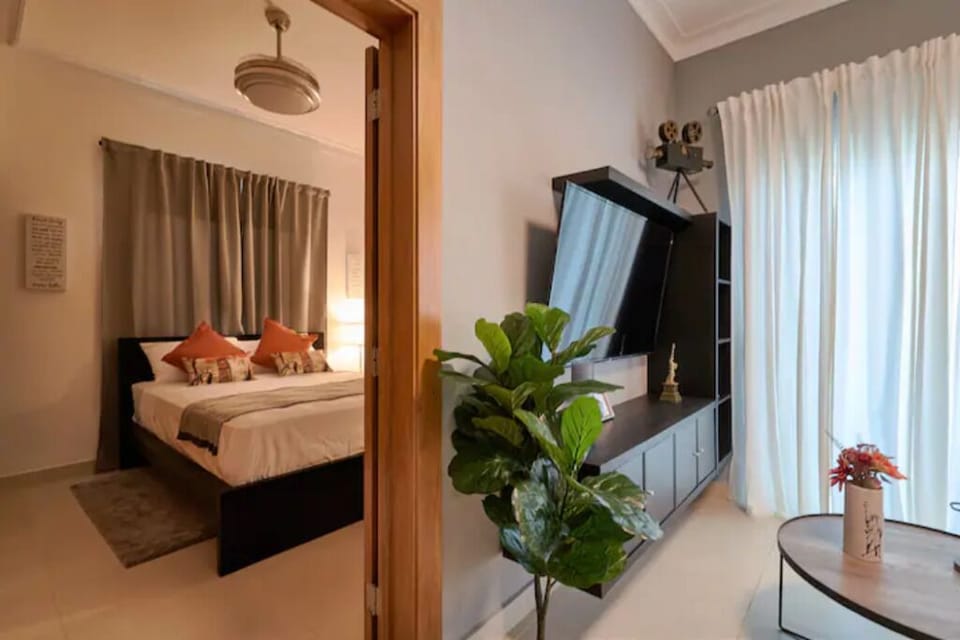 The Comfortable fully equipped Living Room, Private Terrace, 55 Inch Smart TV.
