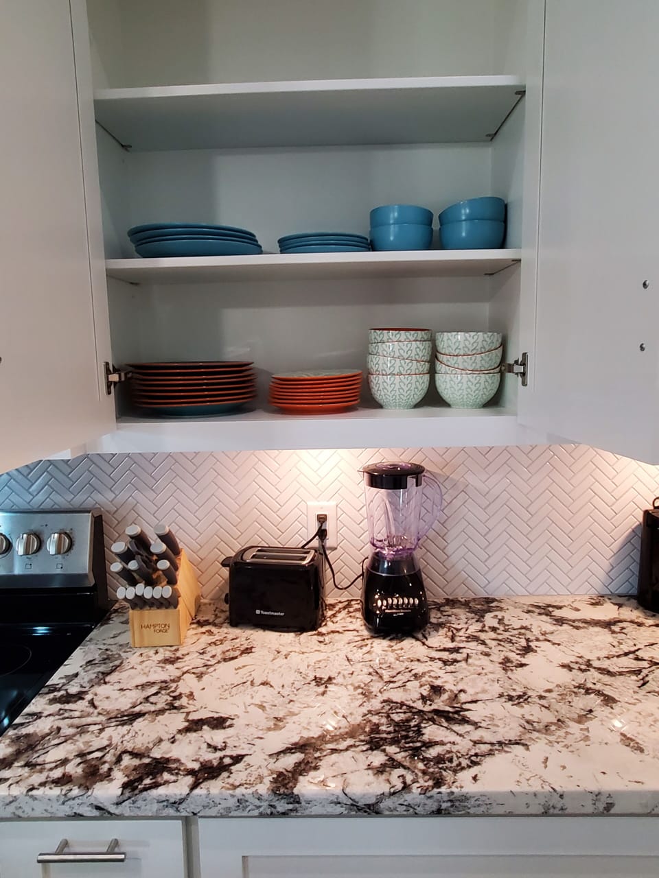 Fully stocked kitchen 