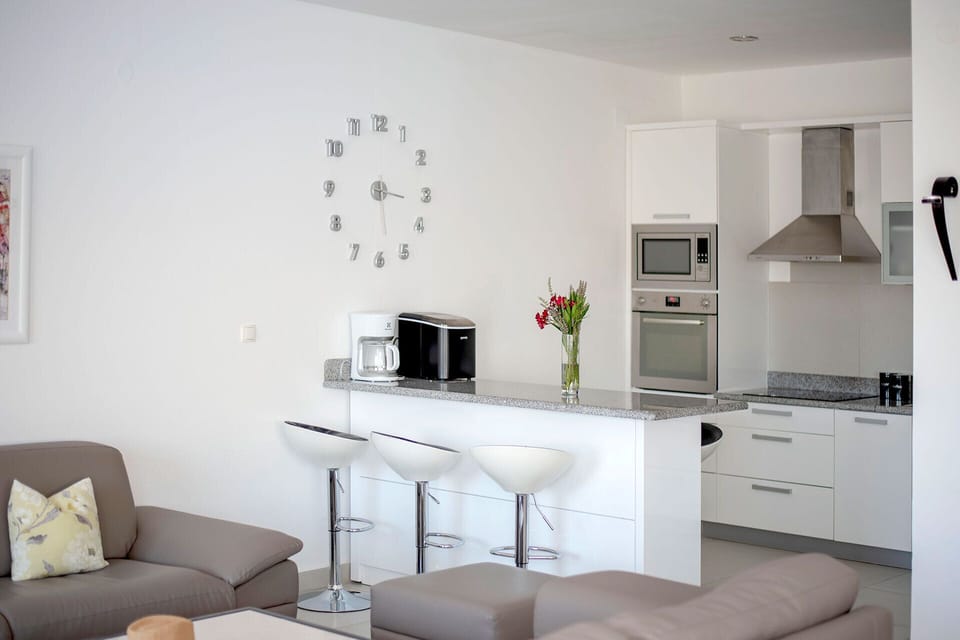 Kitchen bar area with stools