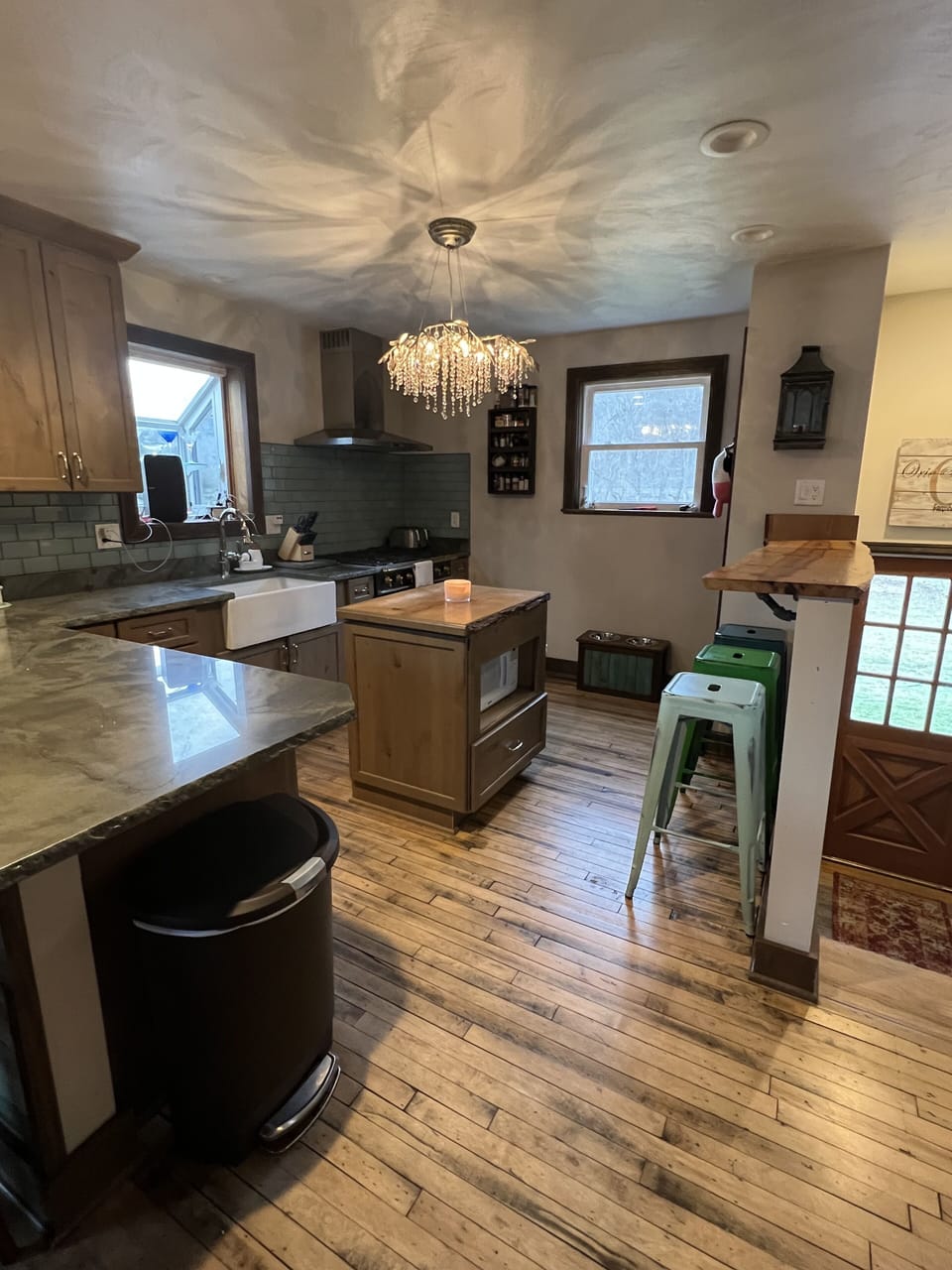 Remodeled kitchen has all the high-end amenities for entertaining groups.