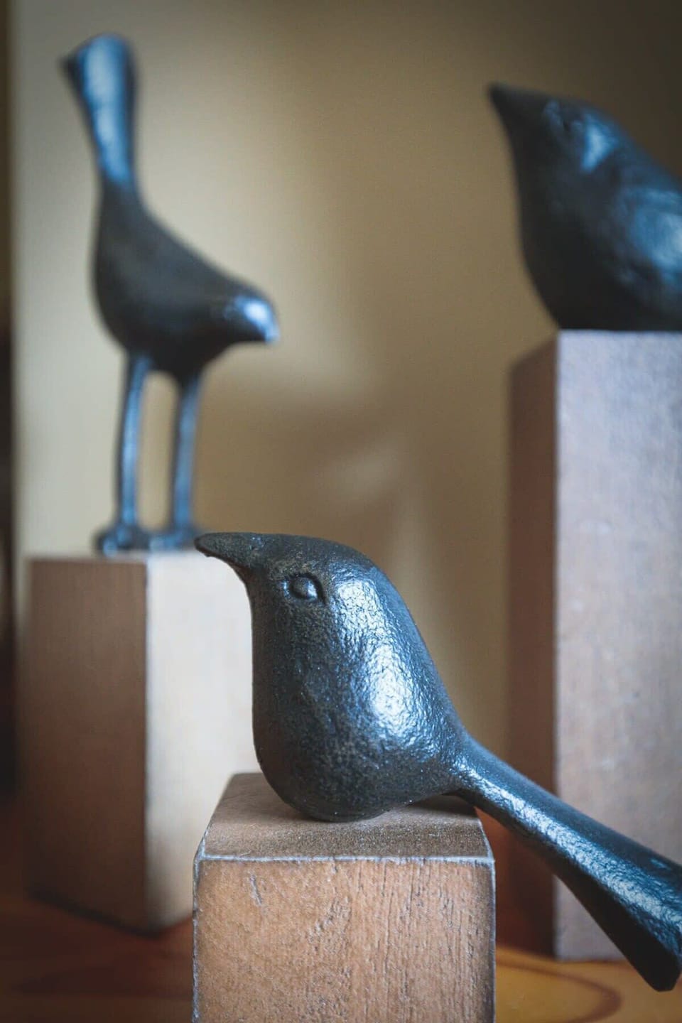 A beautiful art piece adds character to the living room.