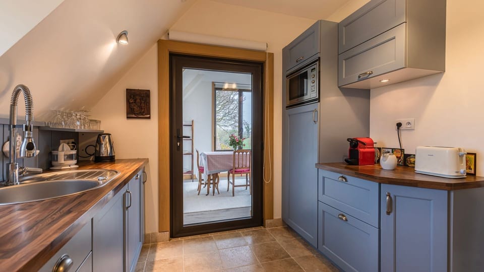 The kitchen has all the amenities you'll need for your home-cooked meals #homecooking #france #fr #normandy