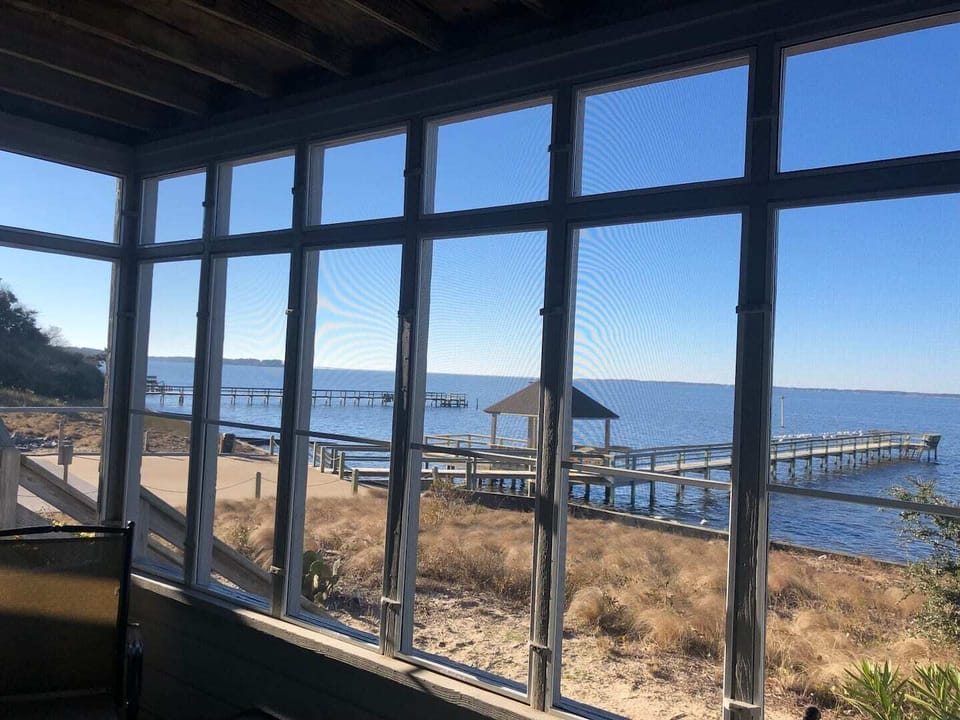 Relax on the screened porch