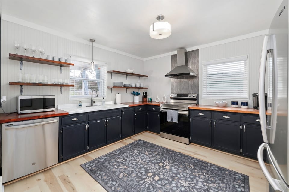 Fully equipped kitchen with modern appliances