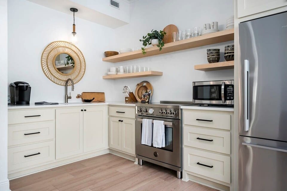 full Kitchen with dinnerware 