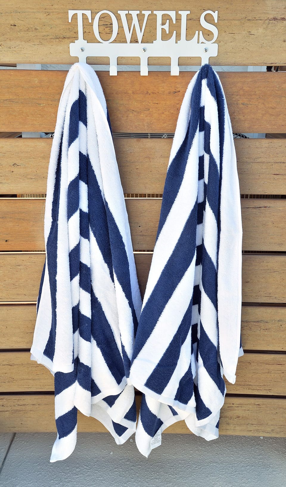 Beach towels provided