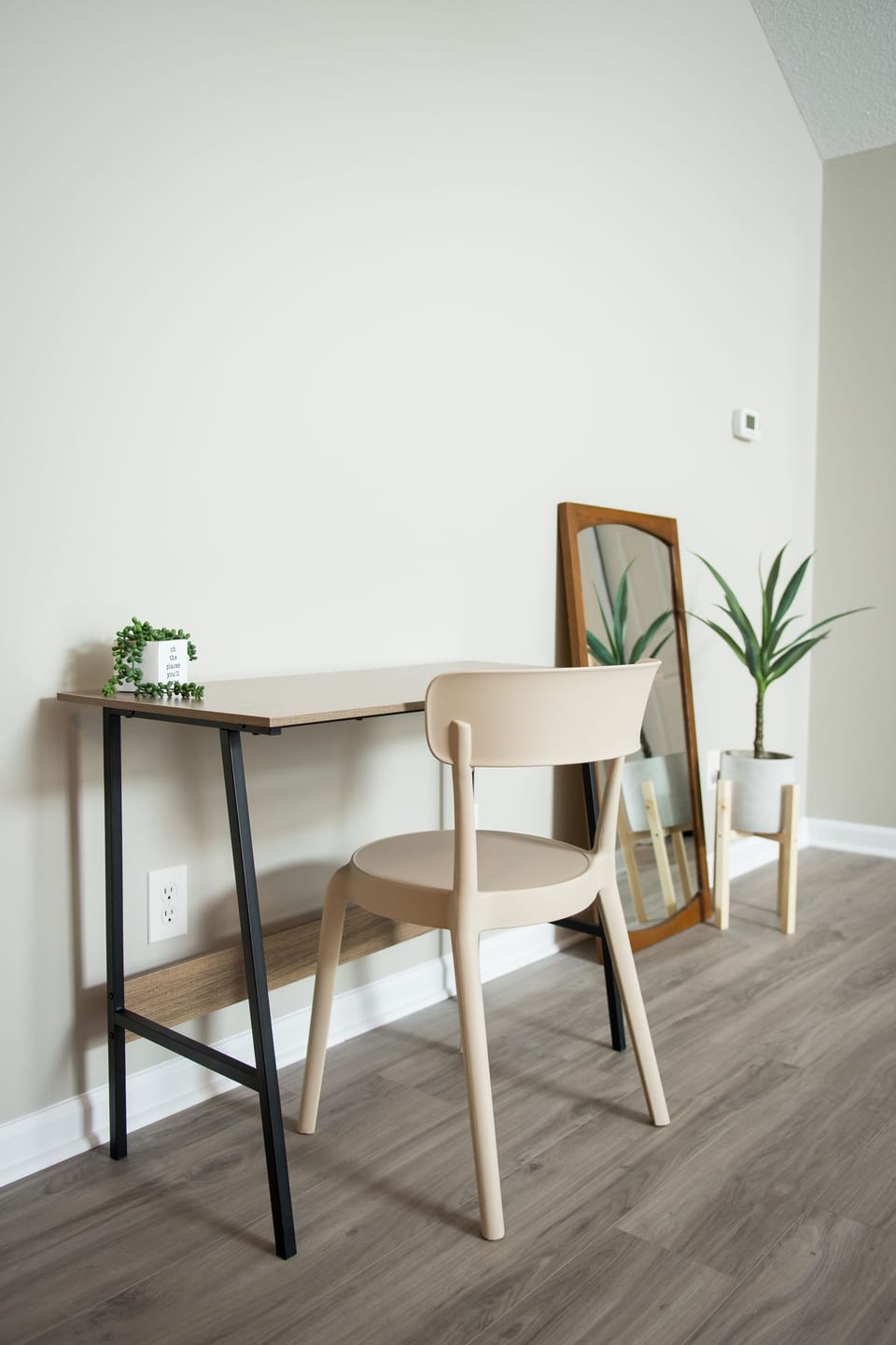 Work space in living room.