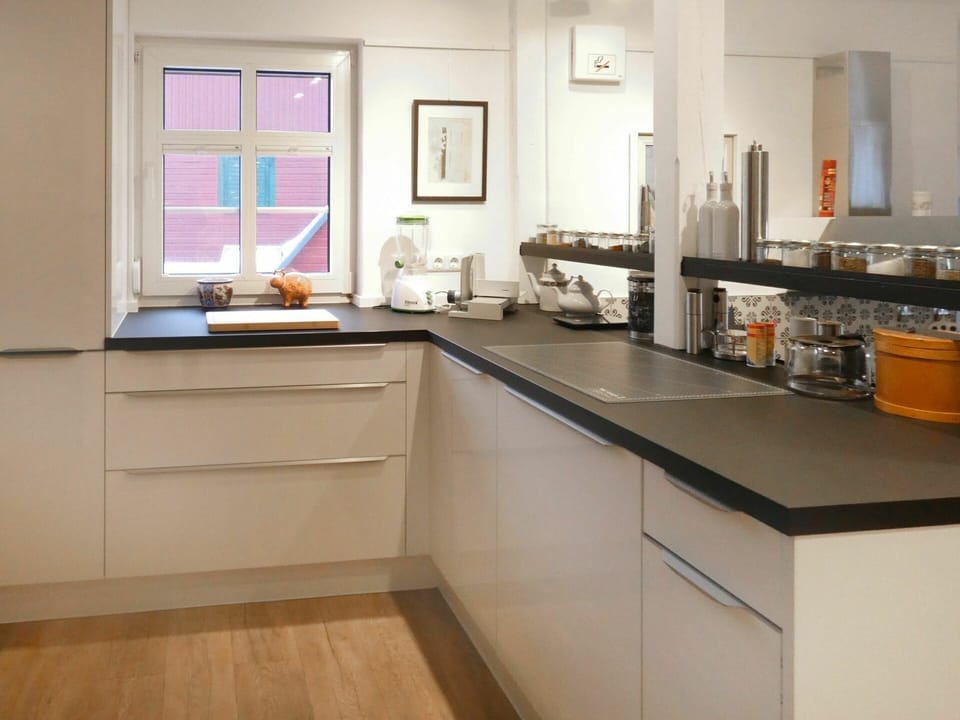 Cabinetry, Tap, Countertop, Kitchen Sink, Window, Sink, Kitchen, Wood, Interior Design, Flooring