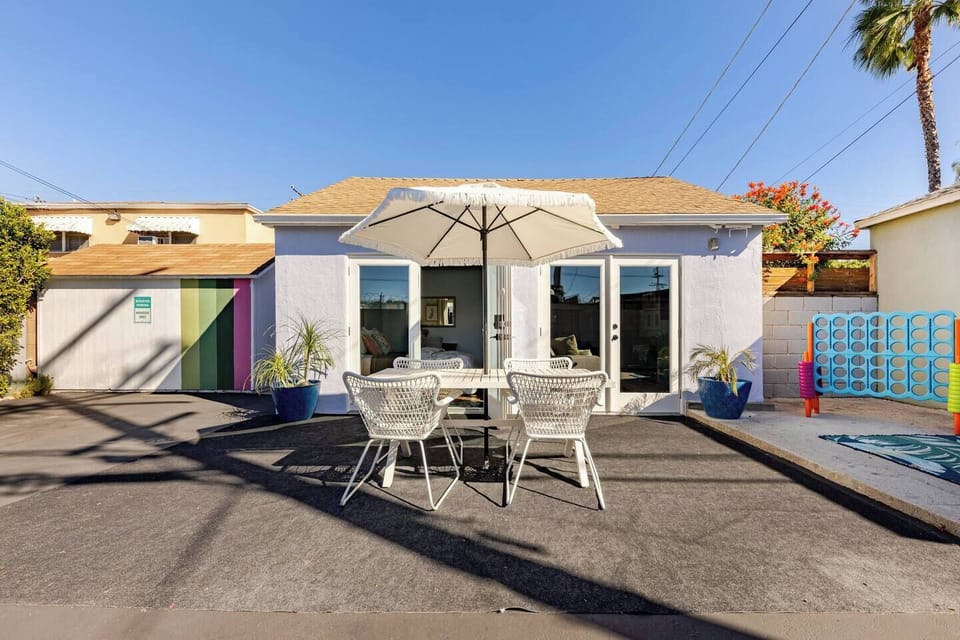 Our 100 square-foot patio for basking in the California sun.