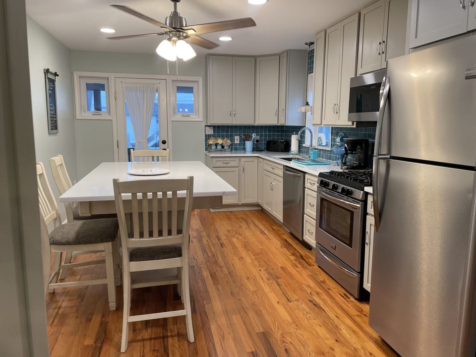 Brand new kitchen fully stocked with all you need and plenty of utensils.