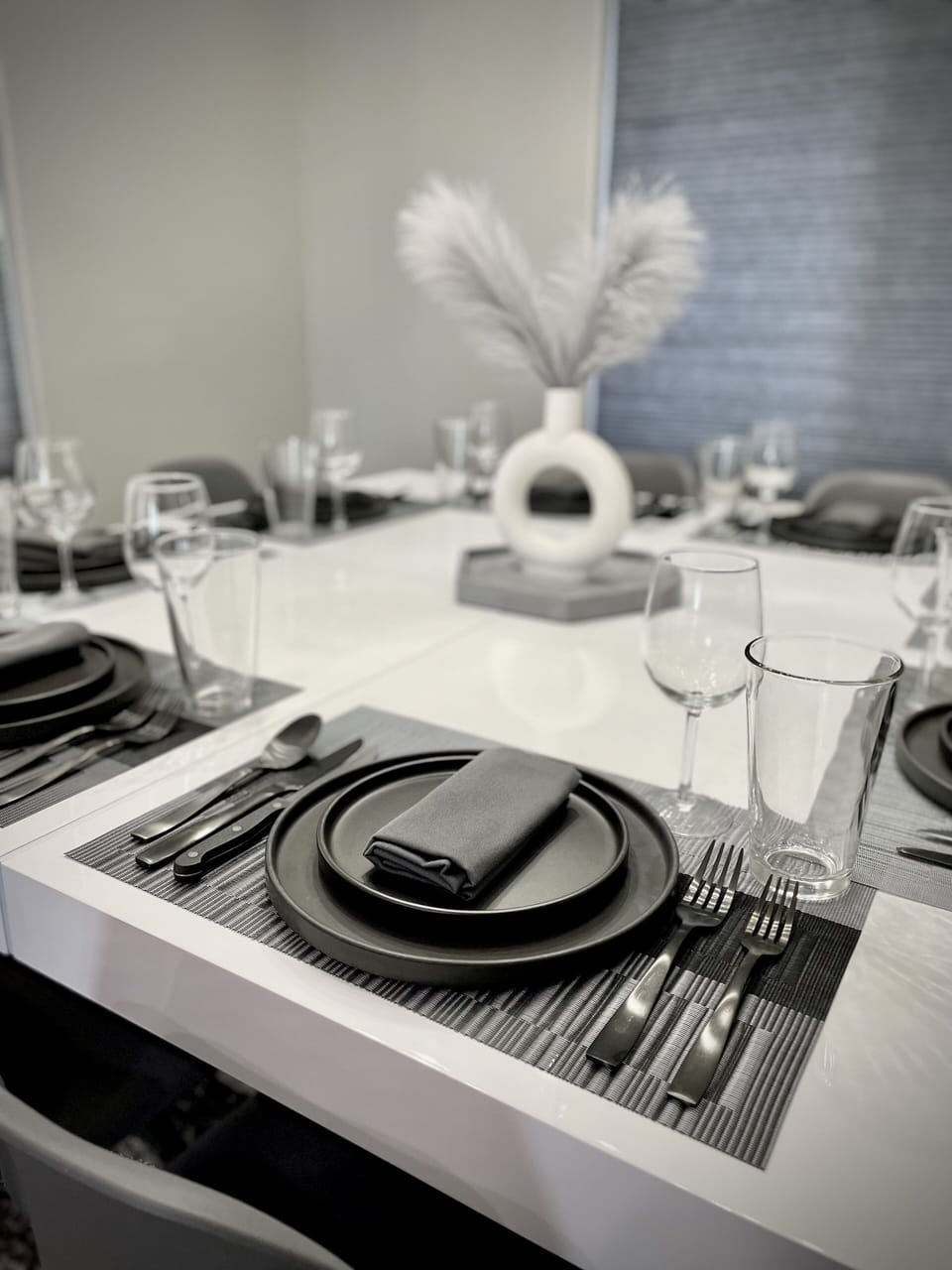 Close up of available table setting.