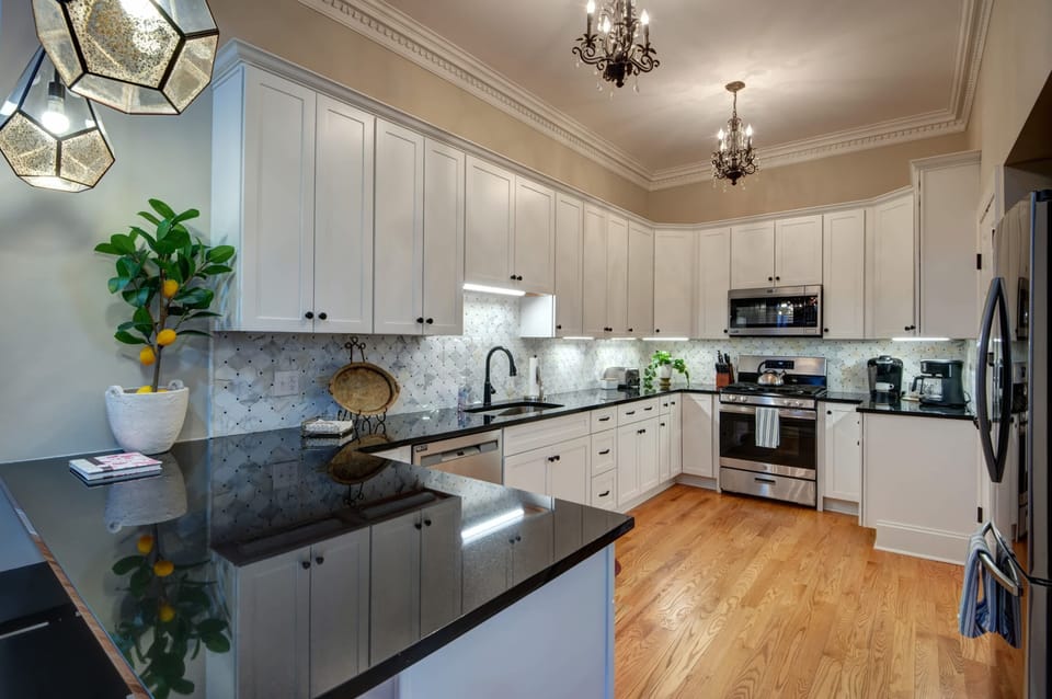 Georgian inspired kitchen with granite countertops