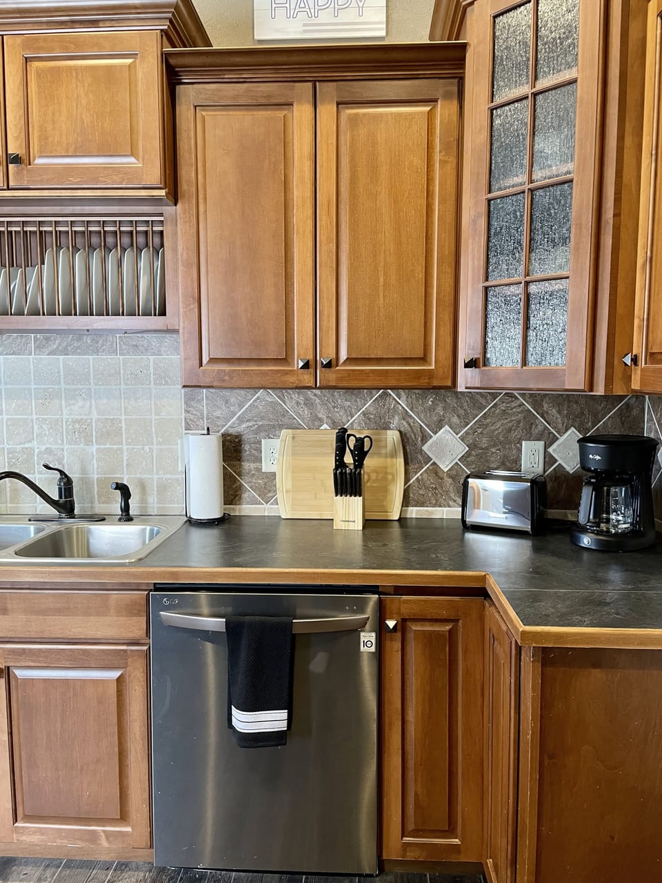 Dishes, pots, pans and small appliances included