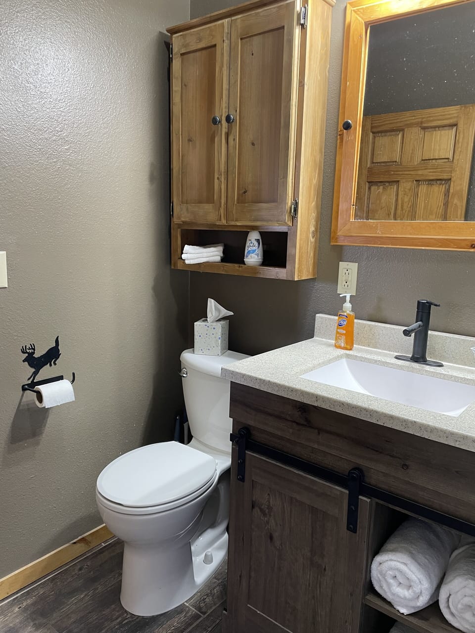 Toilet paper is provided. 
