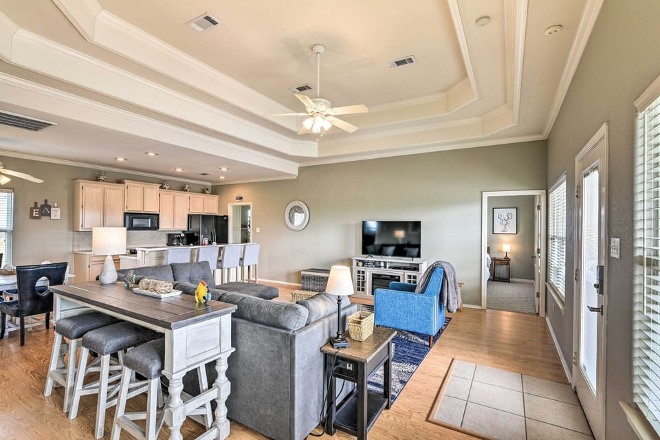Living Room | Central A/C & Heating | Electric Fireplace